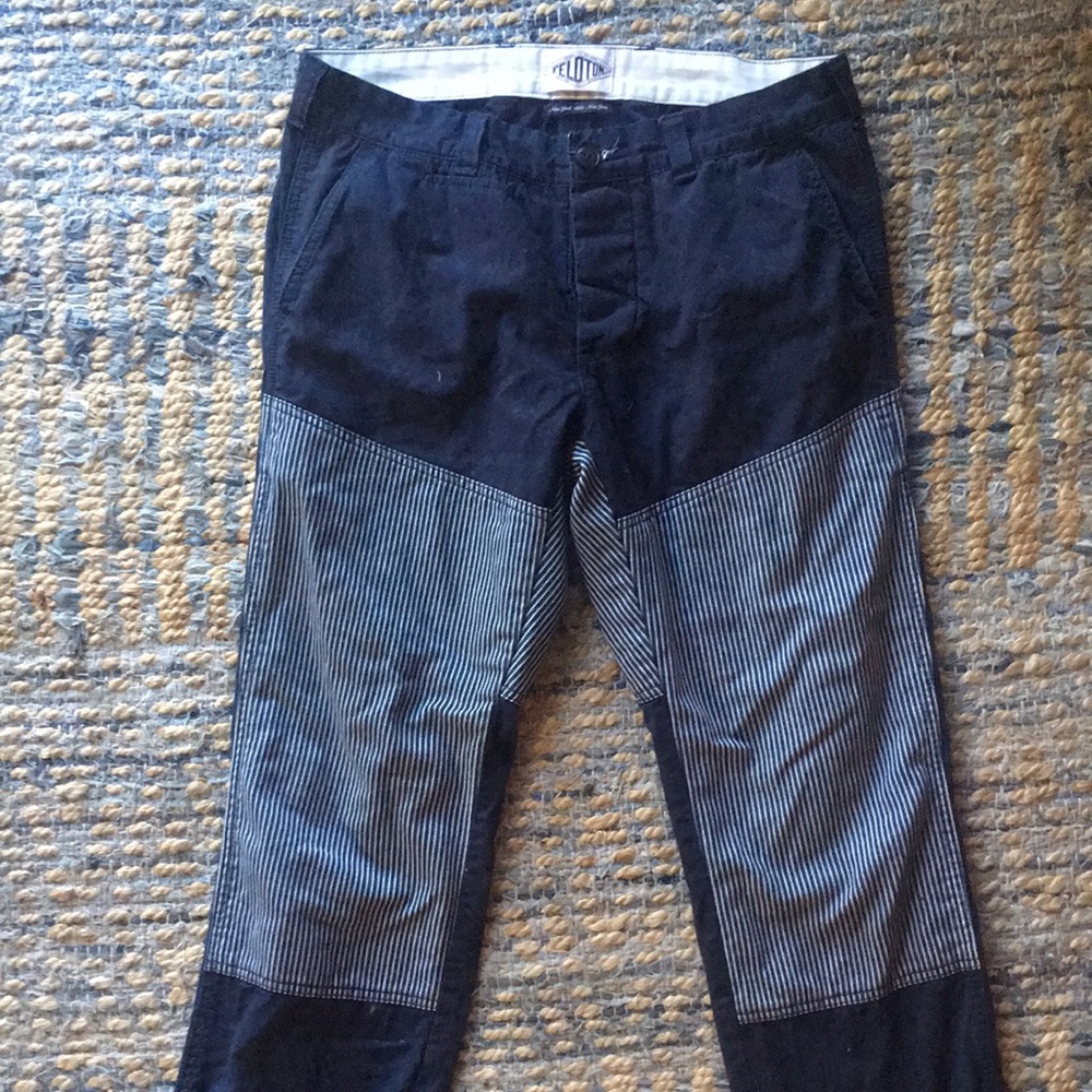 Feldton NYC Oxford Canvas Engineer Stripe Pants